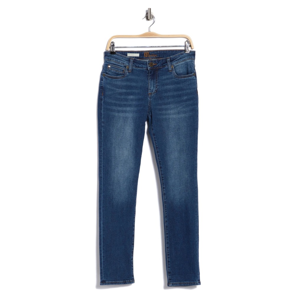 Kut from the Kloth Katy Mid Rise Boyfriend Jeans Watsonia Blue 14 Inseam 30"